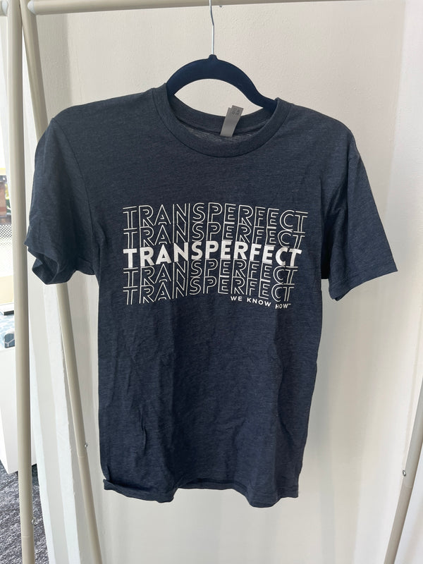 V-Shirt: Dark Blue/Grey TransPerfect T-Shirt (Men's)
