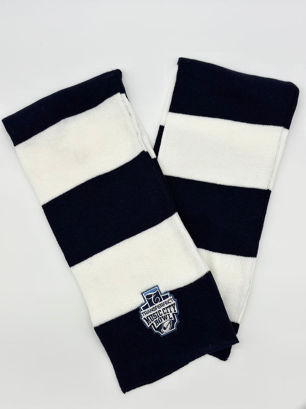 Blue and White Striped Music City Bowl Scarf